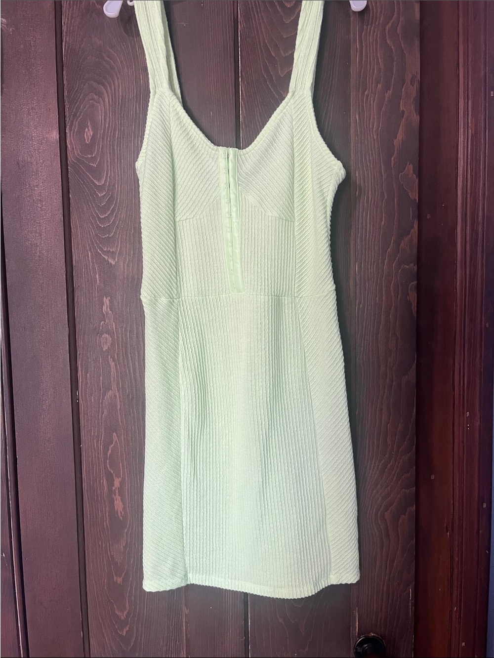 Forever 21 Bright Green Ribbed Slip Dress